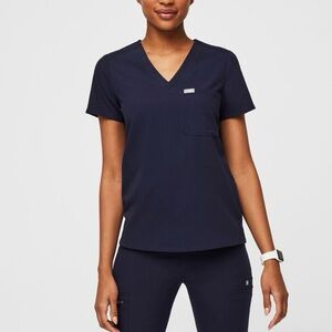 Figs Catarina Scrub Top- Small- Navy Blue